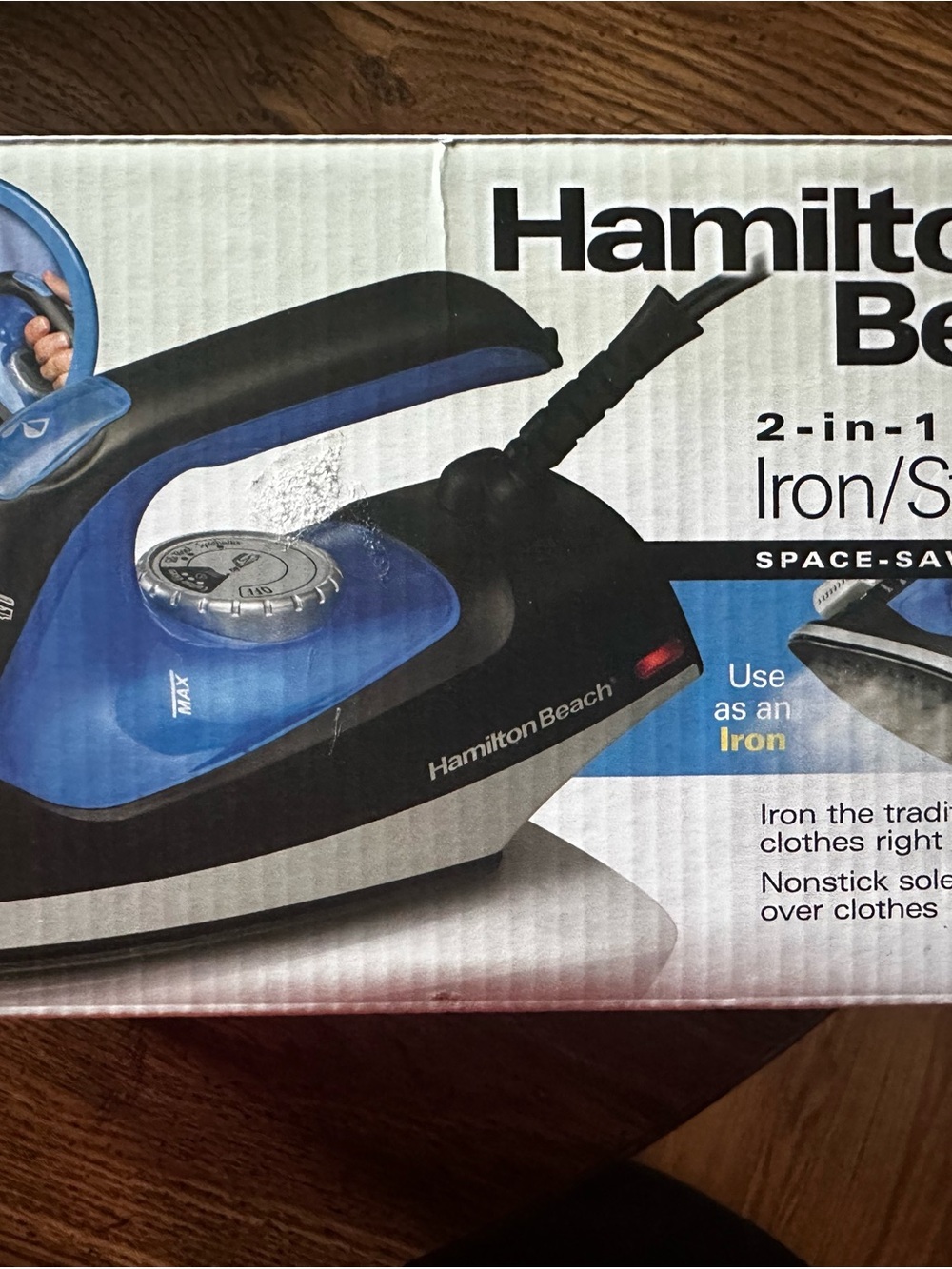 Hamilton Beach Blue and Black 2-in-1 Iron/Steamer